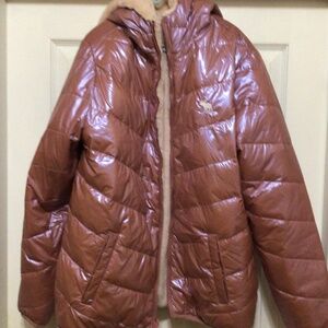 Shiny winter coat, gently worn, pink, 15/16 BIG GIRLS AMBERCROMBIE KIDS